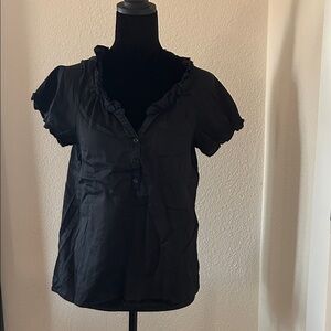 Women's Black Ruffled Top